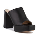 Šľapky na vysokej platforme Hogl v čiernej farbe.