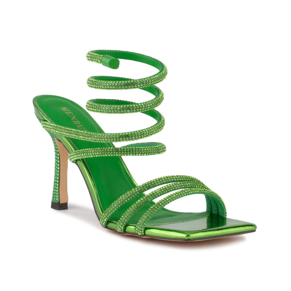 Sandále Menbur v zelenej farbe, verde esmeral/emerald green. 