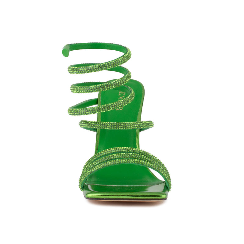 Sandále Menbur v zelenej farbe, verde esmeral/emerald green. 
